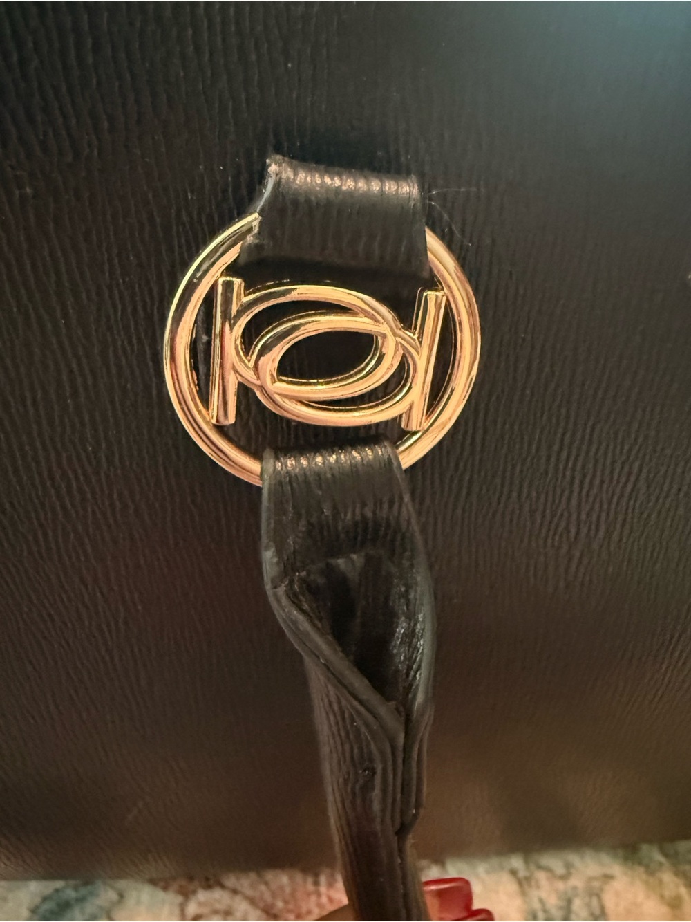 bebe Black Structured Tote with Matching Wallet and Gold Accents - Picture 2 of 15